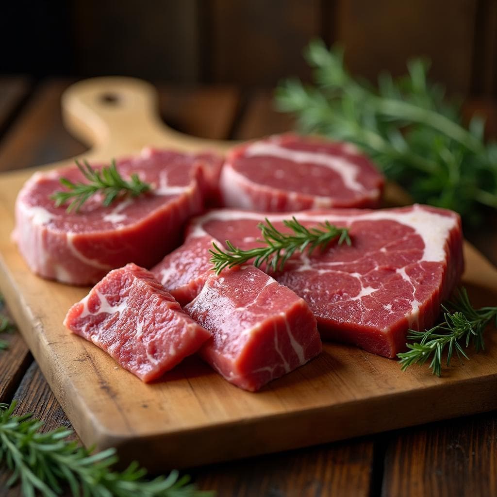 Premium farm-fresh meats display